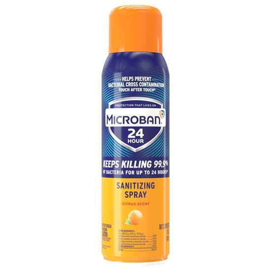 Microban 24 Hour Citrus Scent Disinfectant Sanitizing Spray