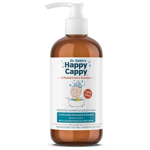 Happy Cappy Children's Medicated Shampoo & Body Wash for Seborrheic Dermatitis & Dandruff Fragrance Free - 8.0 fl oz