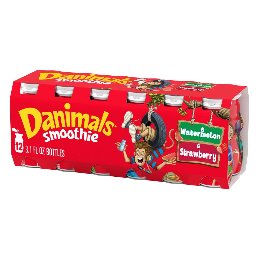 Danimals Strawberry Explosion & Wild Watermelon Smoothies (12 ct)