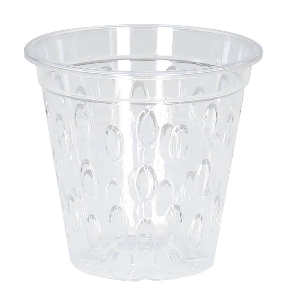 allen + roth 5.08-in W Small Clear Resin Contemporary/Modern Indoor/Outdoor Orchid pot with Drainage Holes | MLGZ505TCG