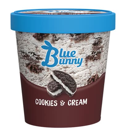 Blue Bunny Cookies and Cream Ice Cream 14oz Carton