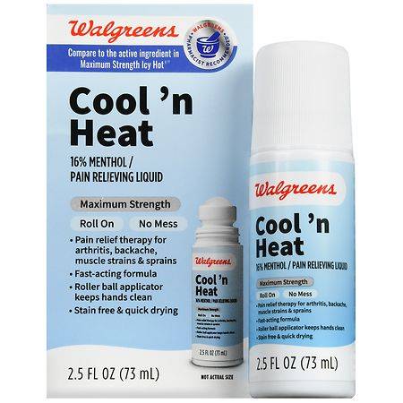 Walgreens Menthol Cool N' Heat Maximum Strength Roll on Pain Relieving Liquid