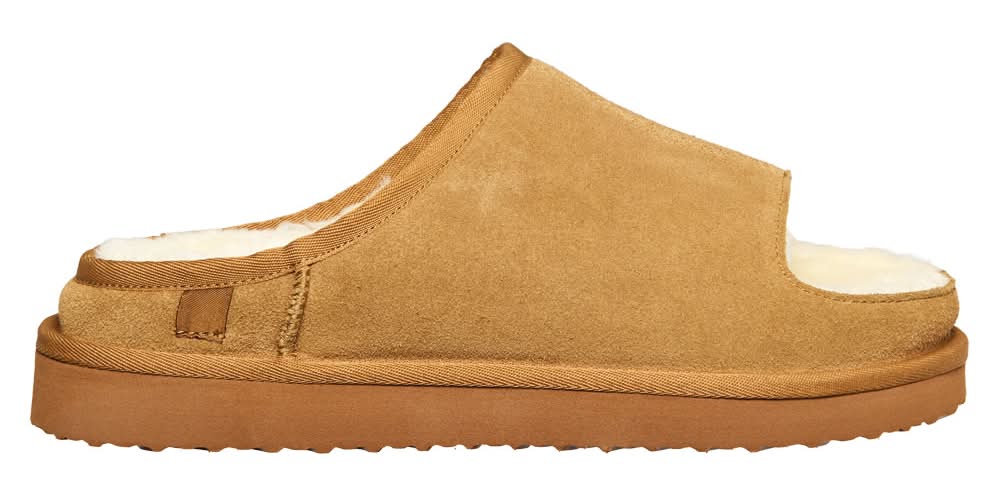 Serra Ladies Genuine Suede Slides - Brown Size 8