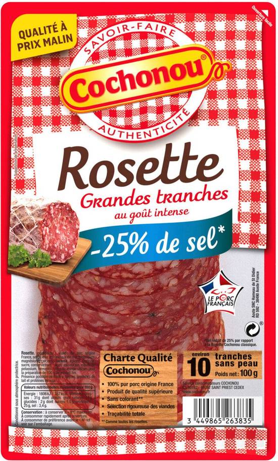 Rosette -25% de sel Cochonou