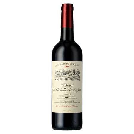 Vin rouge AOP Castillon Côtes de Bordeaux  CHATEAU LA CHAPELLE ST JEAN - la bouteille de 75cL