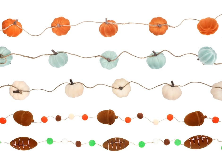 Seasonal Collection 6-Feet Harvest Themed Flock Garland