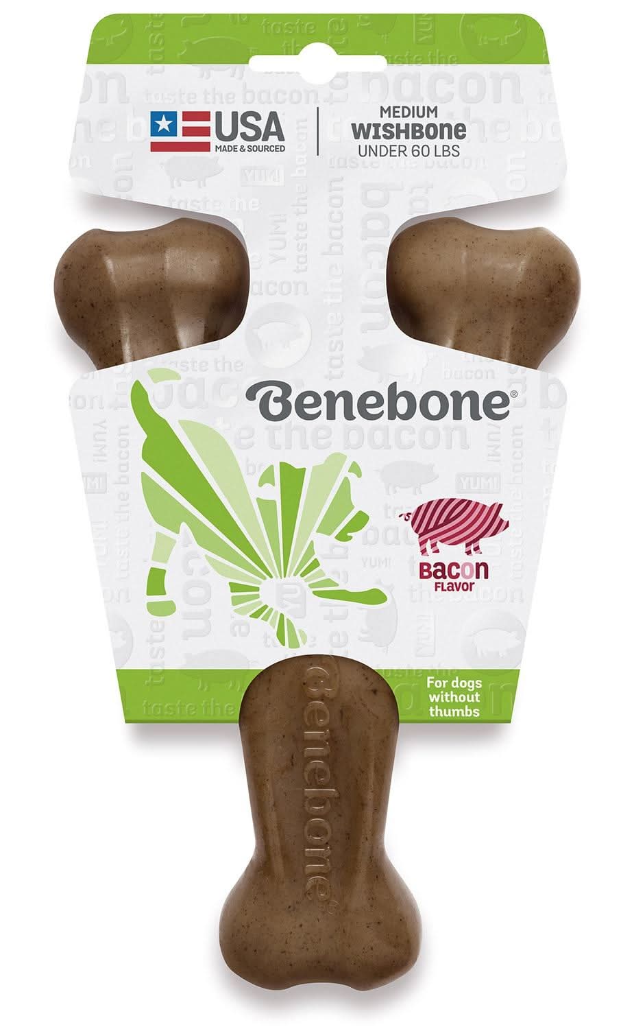 Benebone Wishbone Bacon Flavour Dog Chew Toy, Medium