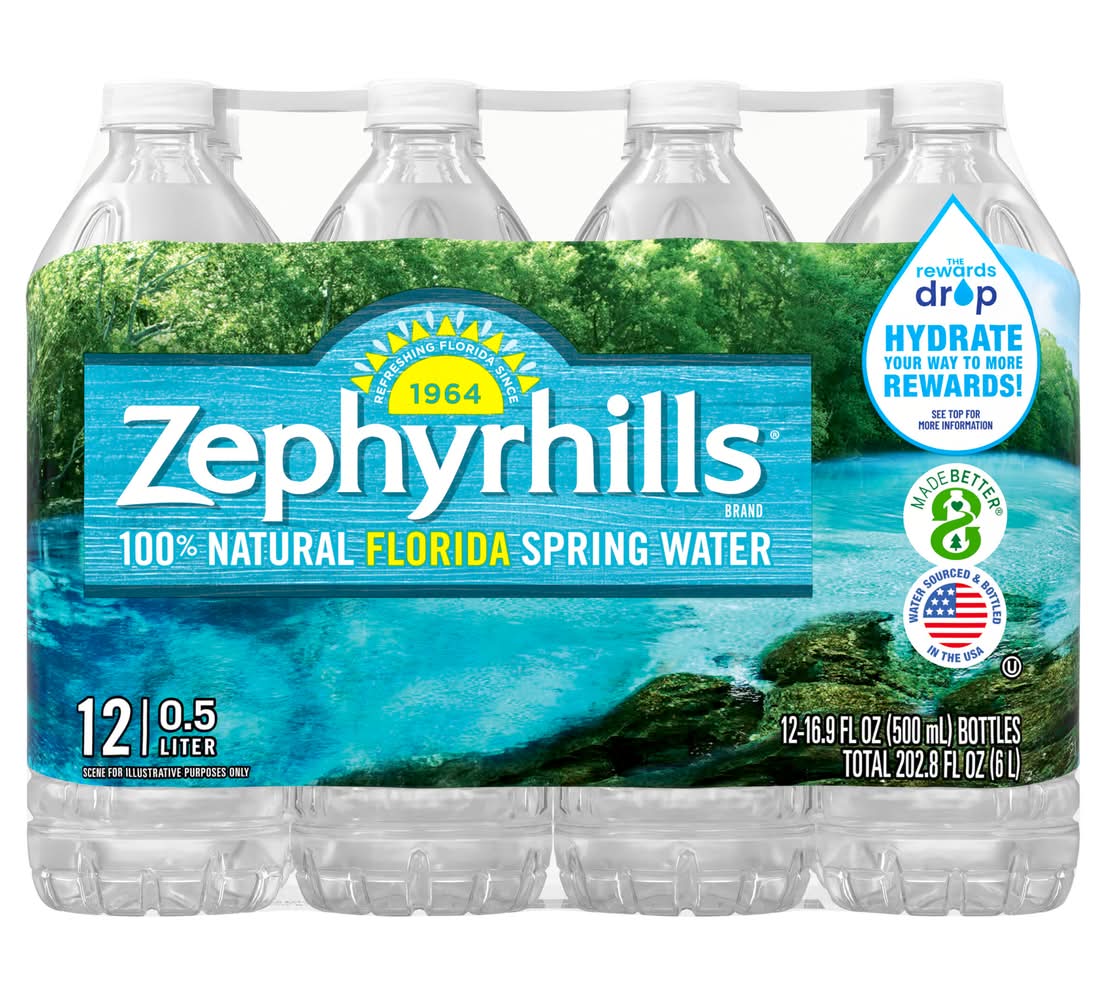 Zephyrhills 100% Natural Florida Spring Water (12 x 16.9 fl oz)