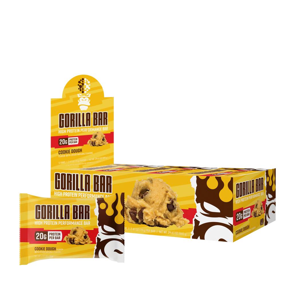 Gorilla Bar High Protein Performance Bar - Cookie Dough (12 Bars) (1 Unit(s))