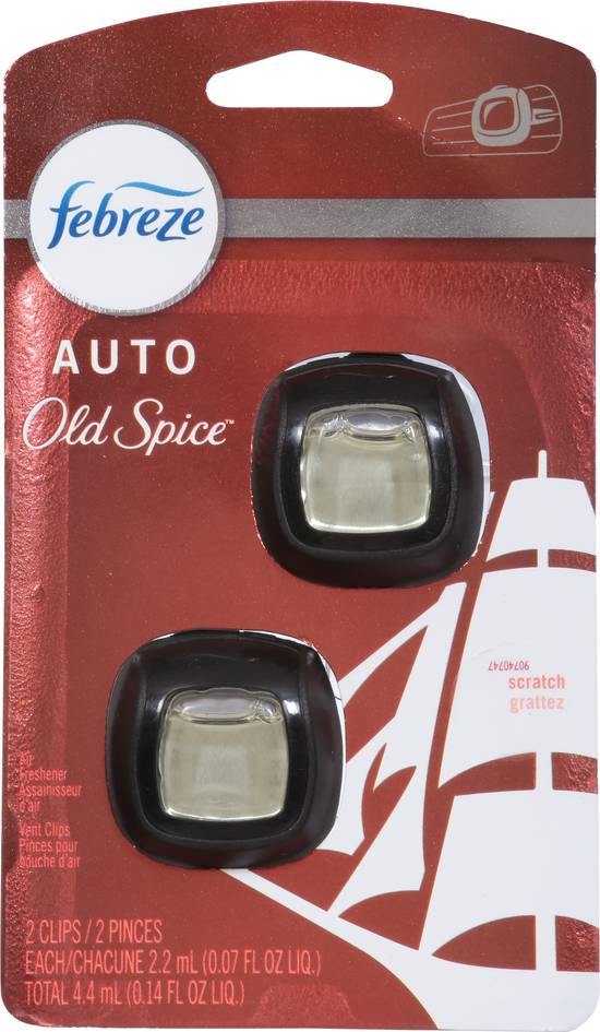 Febreze Auto Vent Clips Old Spice Air Freshener (2 ct)
