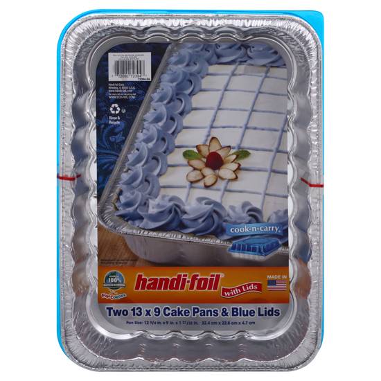 Handi-Foil 13" X 9" Cake Pans & Blue Lids