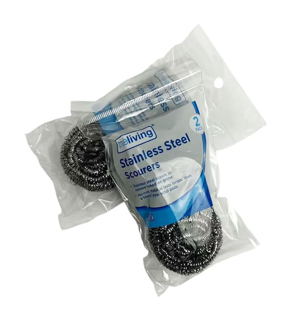 True Living Stainless Steel Scourers 2 Ct