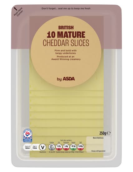ASDA Sliced Mature British Cheddar Cheese (10 pack)