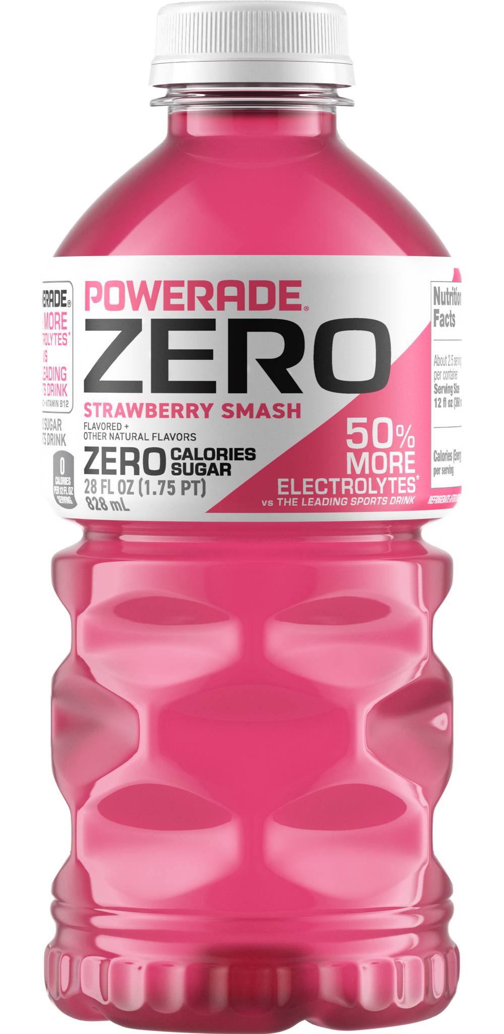 Powerade Zero Electrolyte Drinks, Strawberry Smash (28 fl oz)