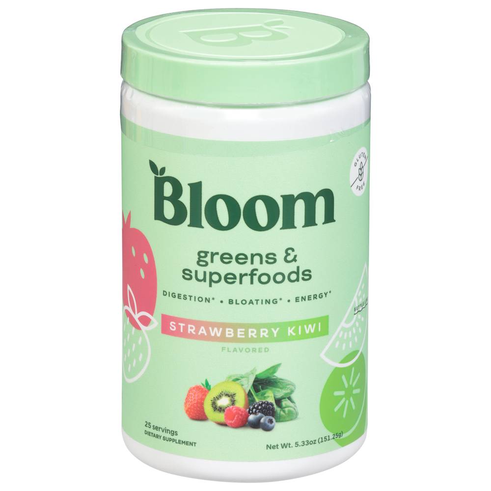 Bloom Greens & Superfoods Dietary Supplement, Strawberry Kiwi (5.32 oz)