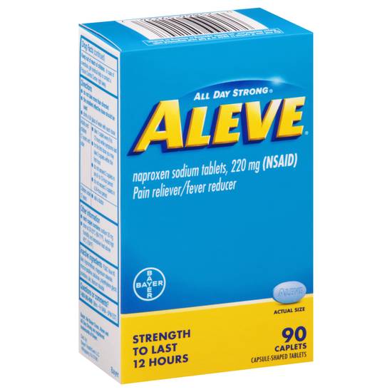 Aleve All Day Strong 220 mg Pain Reliever/Fever Reducer Noproxen Sodium Caplets (90 ct)