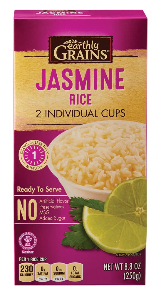 Earthly Grains Jasmine Rice Cups (8.8 oz, 2 ct)