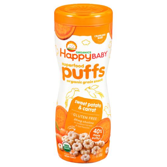 Happy Baby Sweet Potato & Carrot Superfood Puffs