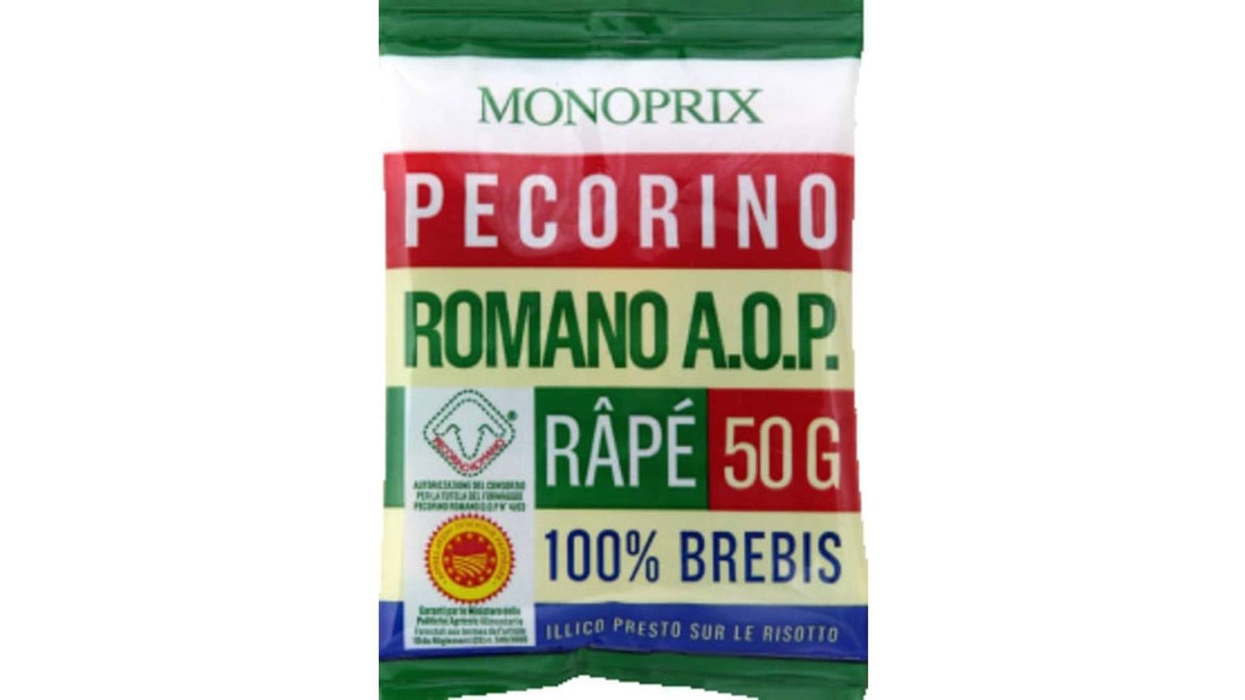 Monoprix Pecorino Romano râpé AOP Le sachet de 50 g