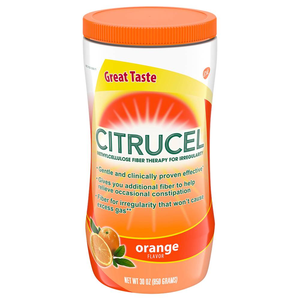 Citrucel Fiber Powder For Occasional Constipation Relief Orange Flavor (1.88 lbs)