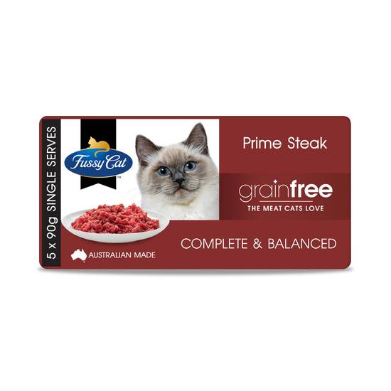 Fussy Cat Grain Free Adult Chilled Fresh Cat Food Prime Steak Mince 450g