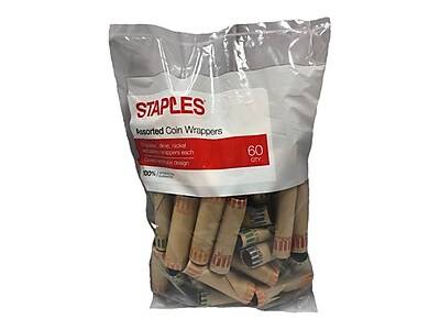 Staples Assorted Coin Wrappers(60 Ct)