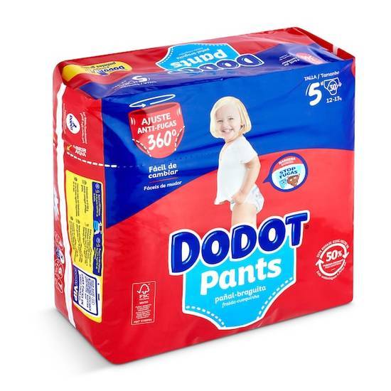 Pañales 12-17 kg talla 5 Dodot bolsa 30 unidades