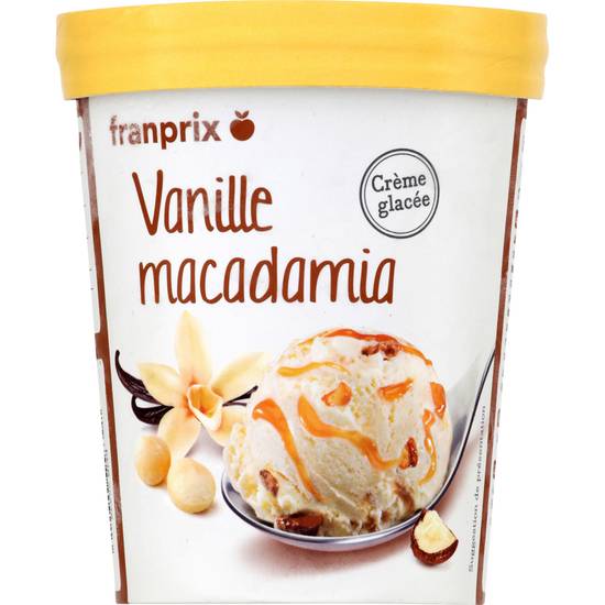 Glace en pot vanille macadamia Franprix 350g