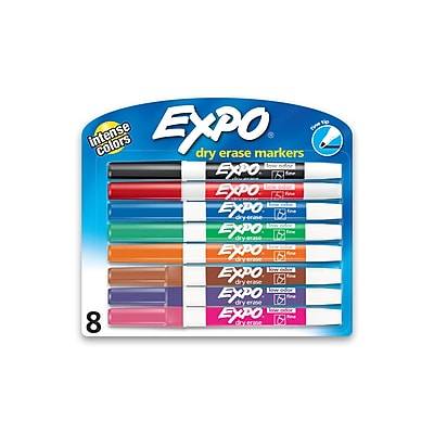 Expo Low-Odor Dry-Erase Markers Fine Point Assorted Colors (8 ct)