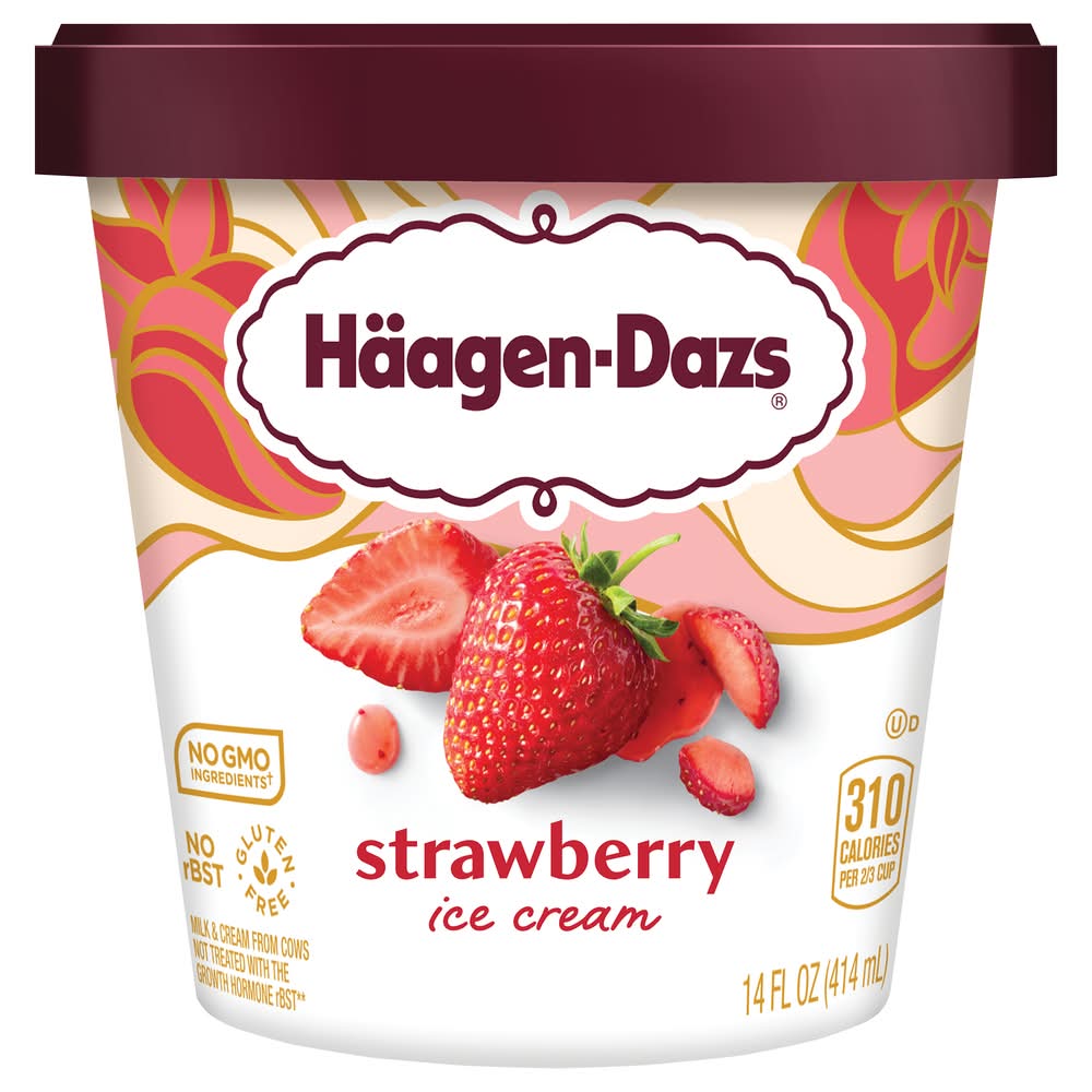 Häagen-Dazs Gluten Free Ice Cream, Strawberry (14 fl oz)