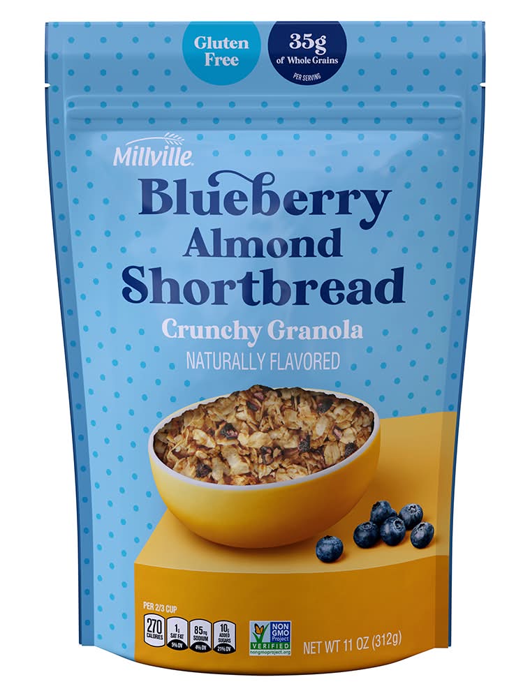 Millville Gluten Free Crunchy Granola, Blueberry Almond Shortbread (11 oz)