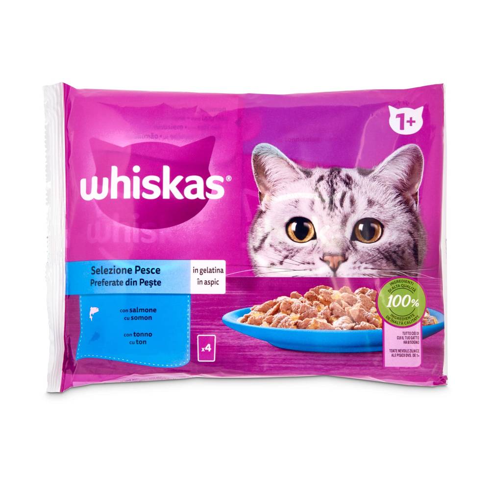 Alimento Para Gatos Selección Pescado En Gelatina Whiskas Bolsa 340 G