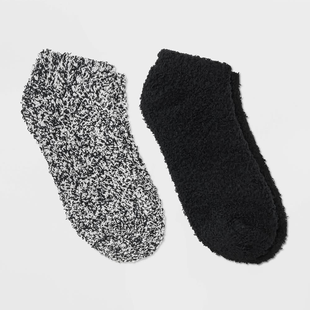 Auden Marled Cozy Low Cut Socks, Women, 4-10, Black (2 ct)