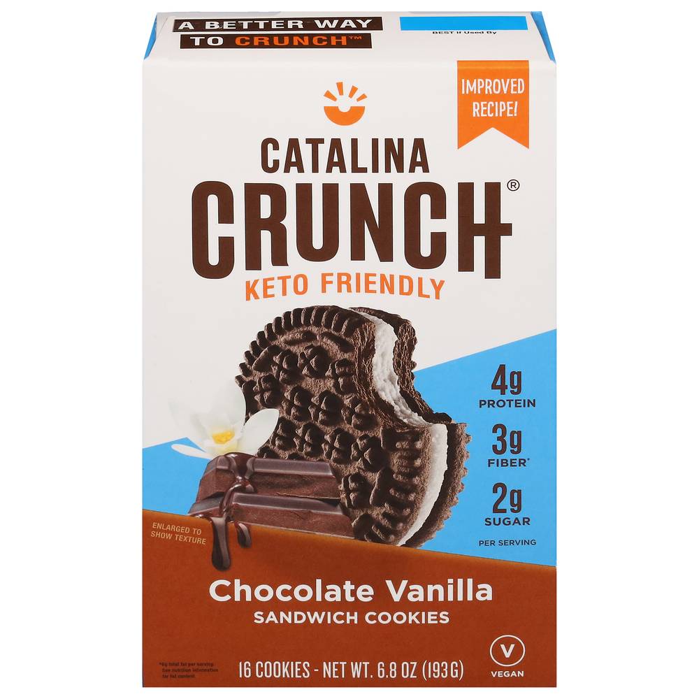 Catalina Crunch Chocolate Vanilla Keto Sandwich Cookies (16 ct)