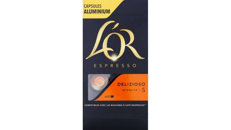 L'Or Capsules de café espresso en aluminium, Delizioso, Intensité 5 La boîte de 10, 52g