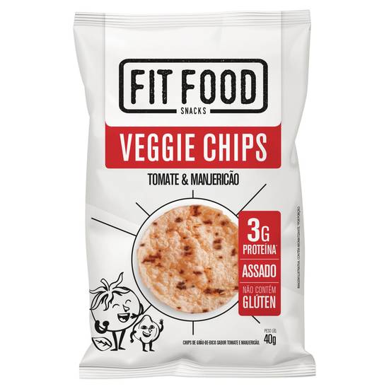 Fit food chips de grão de bico, tomate e manjericão (40g)