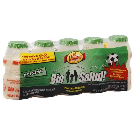 El Viajero Bio Salud! Original Cultured Dairy Beverage (5 x 2.1 fl oz)
