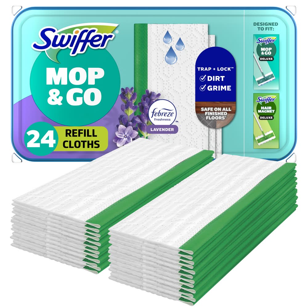 Swiffer Wet Mopping Cloths, Lavender, 10x8 in (24 ct)