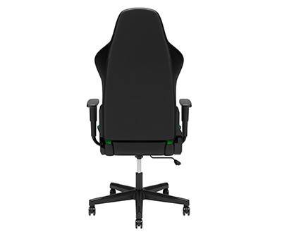 Leather Gaming Chair, Green-Black