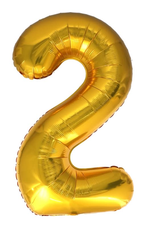 Kaleidoscope Foil Number 2 Balloon, 14 in, Gold