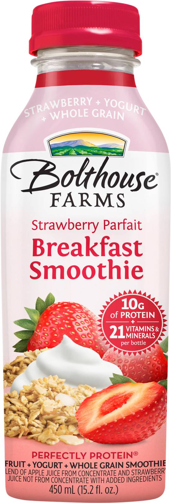 Bolthouse Farms Perfectly Protein Strawberry Parfait Breakfast Smoothie (15.2 fl oz)