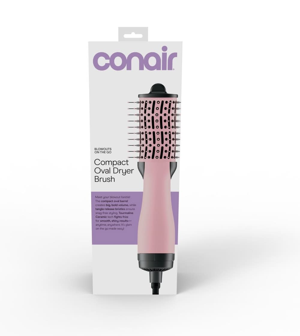 Conair Infinitipro Compact Oval Dryer Brush, Baby Pink