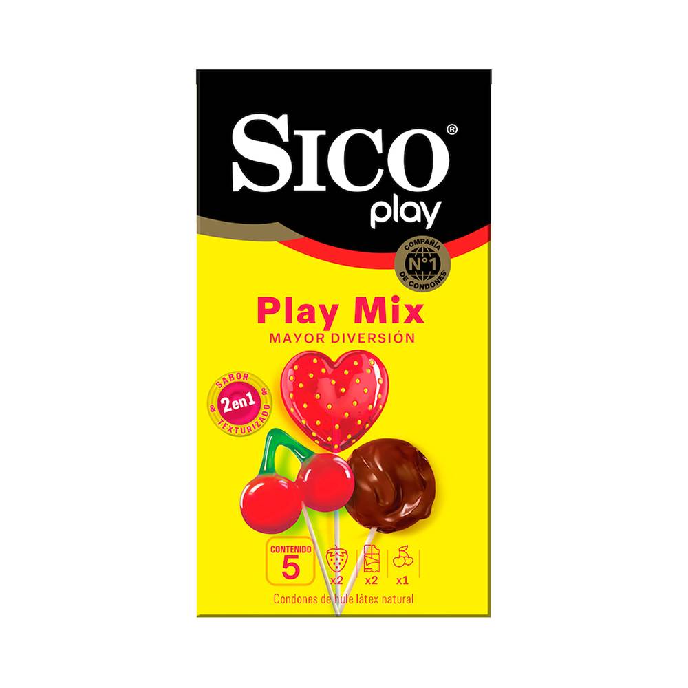 Sico condones play mix sabores (5 piezas)