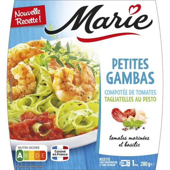 Marie - Plat cuisiné gambas tagliatelles pesto (280g)