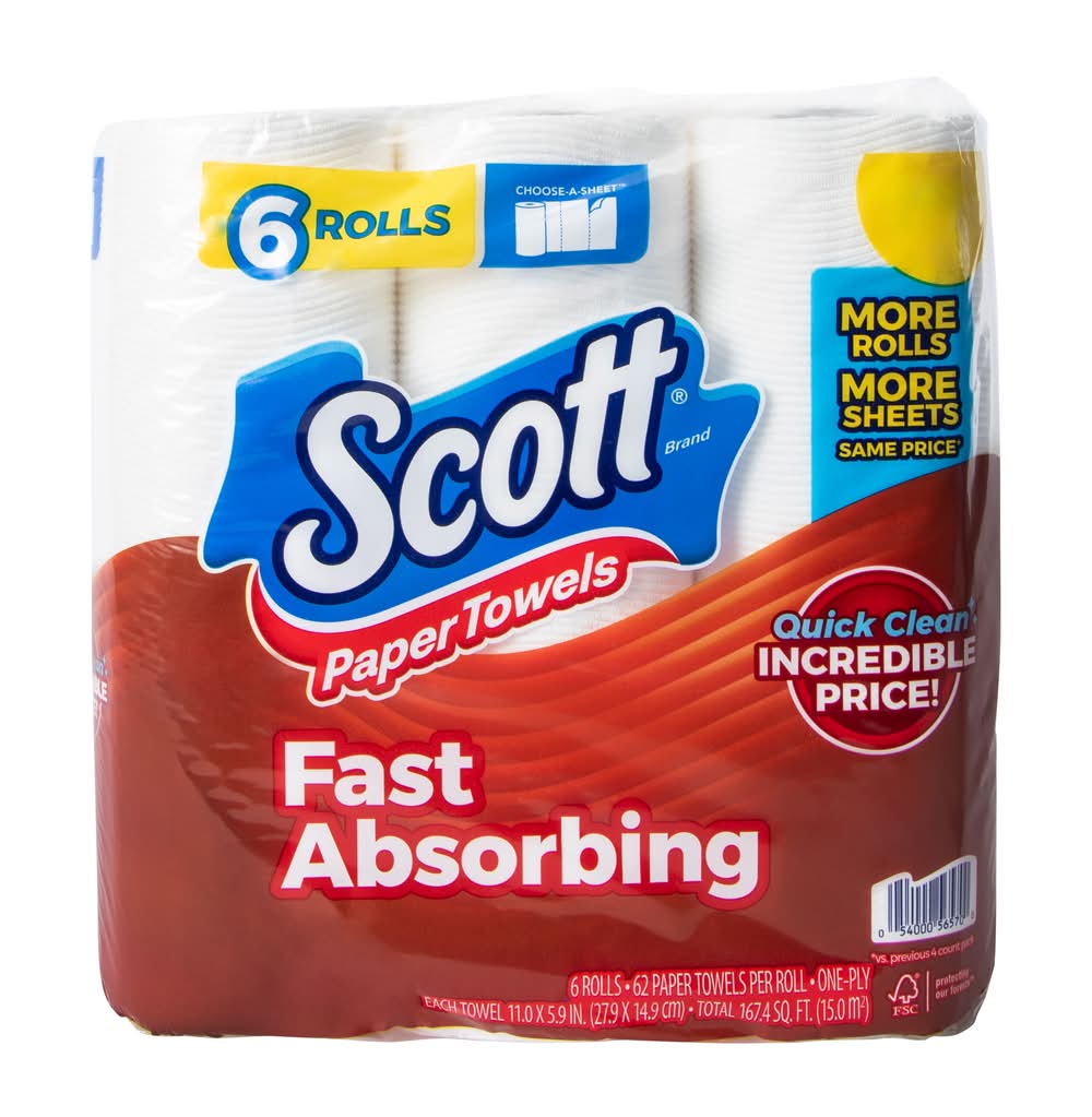 Scott® Fast Absorbing Paper Towels 6-Pack