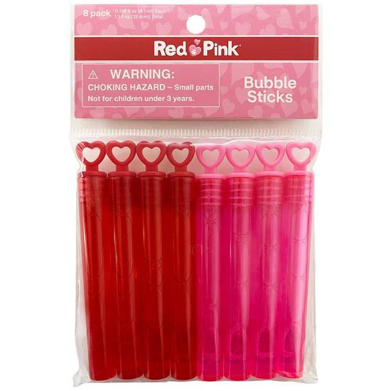 Red & Pink Valentine's Day Bubble Sticks, 8 ct
