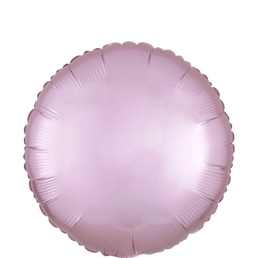 Uninflated Light Pink Satin Round Balloon