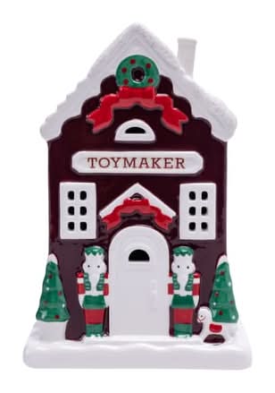 Christmas Ceramic Toymaker House Décor Red