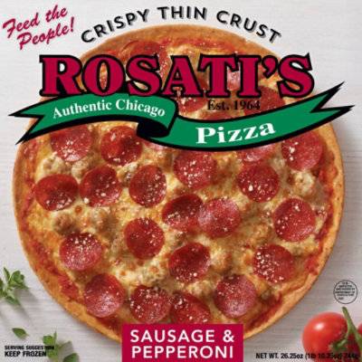 Rosati's Crispy Thin Crust Sausage Pepperoni Pizza (pepperoni)