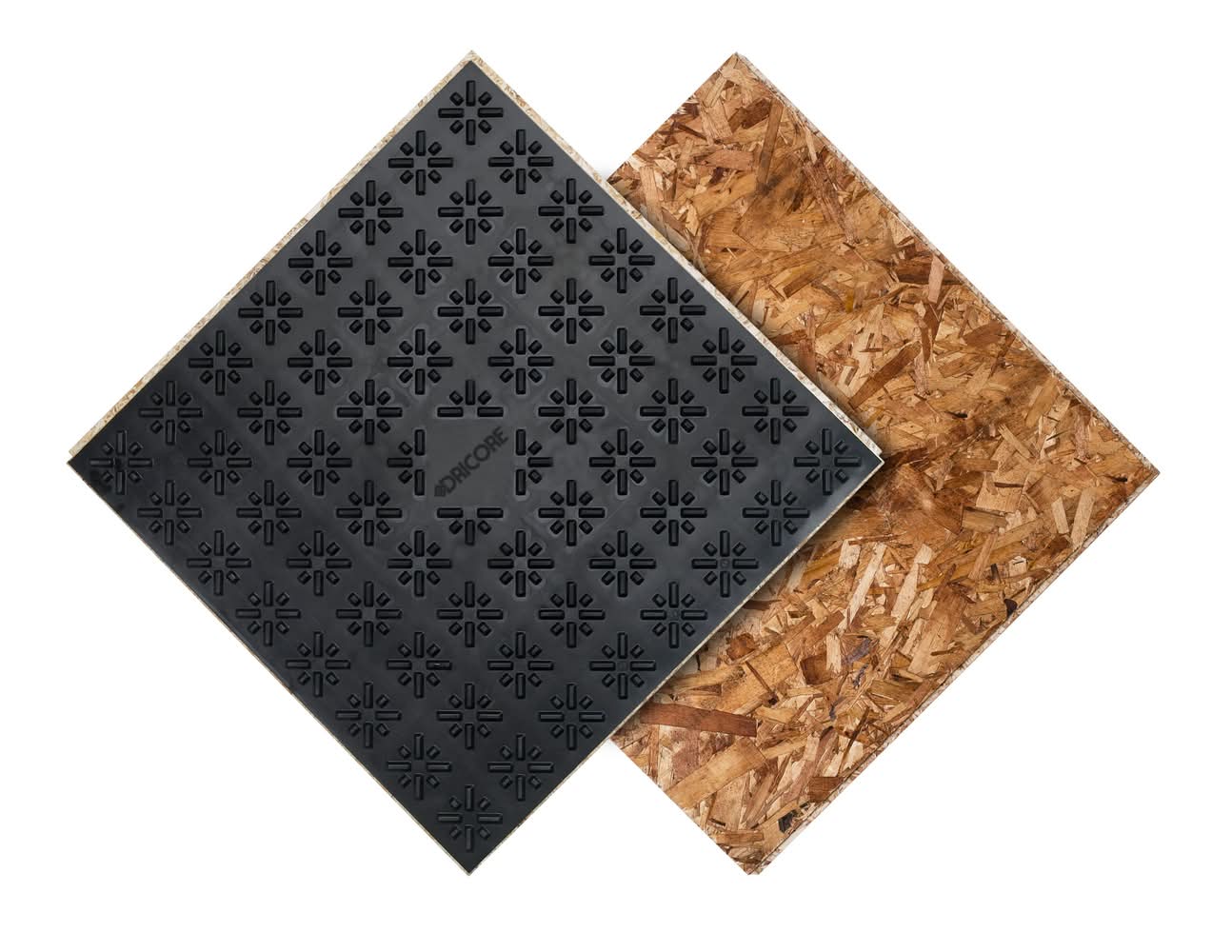 DRIcore Subfloor membrane panel 23.25 inch x 23.25 inch 1.94-ft W x 1.94-ft L x 0.75 -in T Standard Polypropylene Moisture Resistant Flooring Underlayment For Use Under Vinyl Plank, For Use Under Laminate, Hardwood